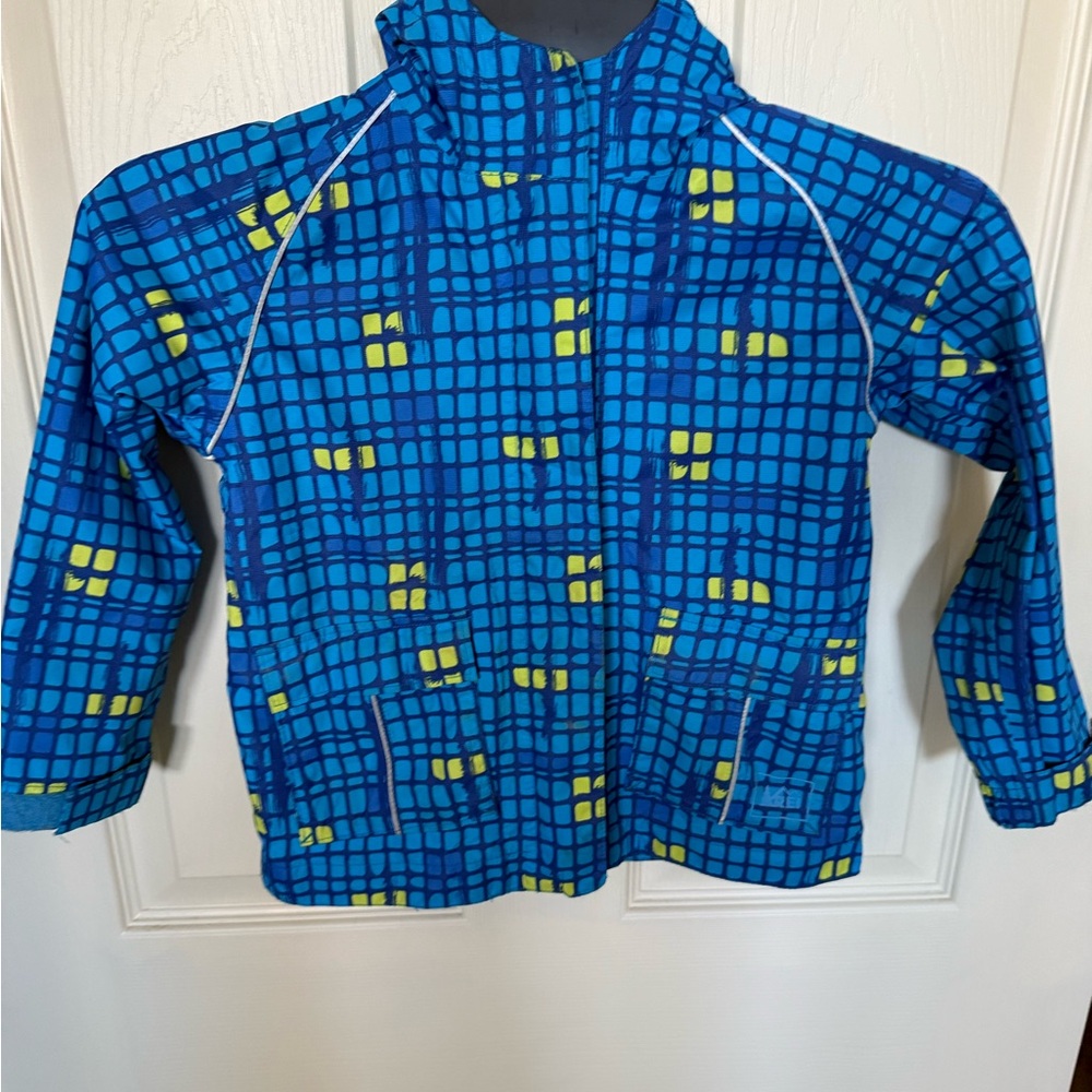 Kids Blue and Yellow REI Rain Jacket